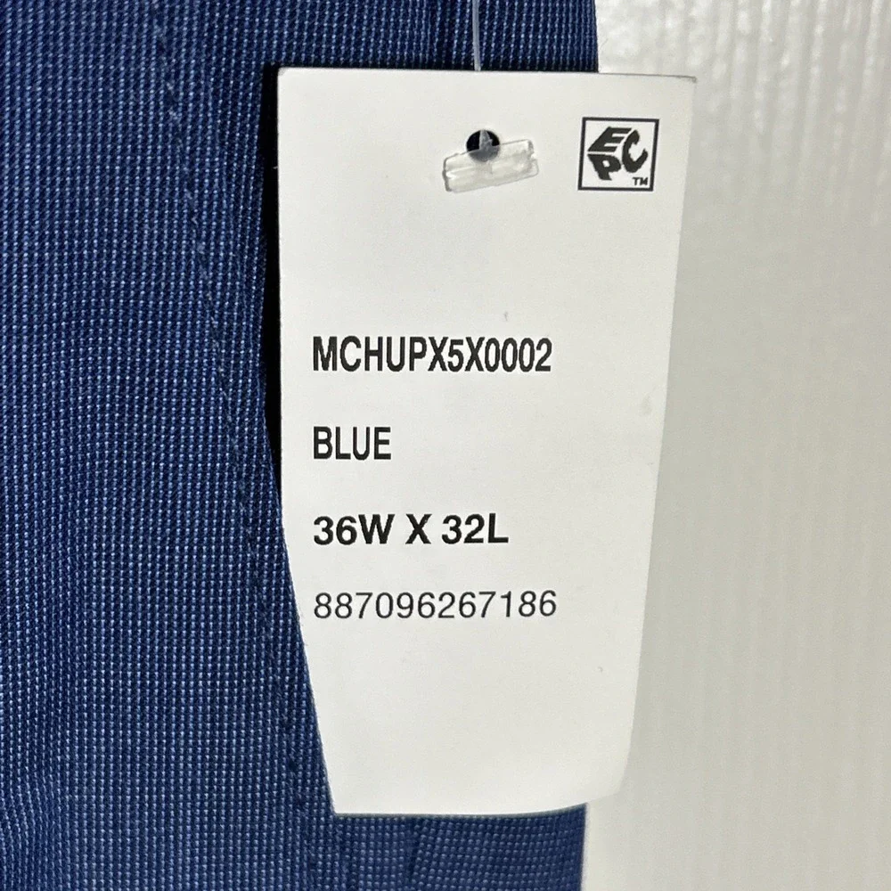 Michael Kors Mens Classic Fit Plaid Stretch Wool Blend Suit Blue 42S 36